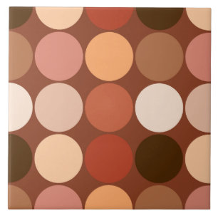 Azulejo De Cerâmica Pontos gigantes do meio século, castanho chocolat