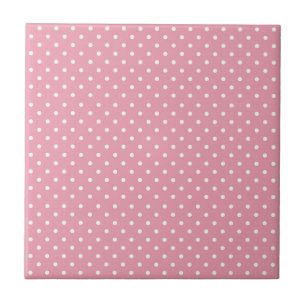 Azulejo De Cerâmica Pontos Polka em Padrão Rosa