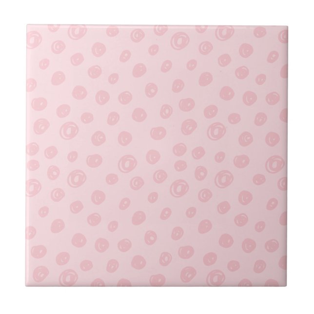 Azulejo De Cerâmica Pontos Rosa Cor-de-Rosa (Frente)
