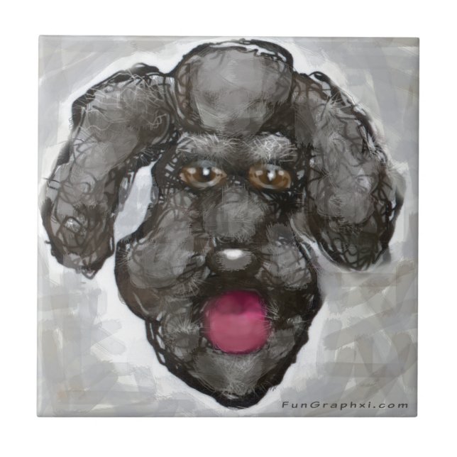 Azulejo De Cerâmica Poodle (Frente)