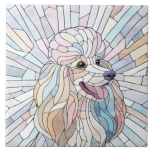 Azulejo De Cerâmica Poodle - arte mosaica pastel