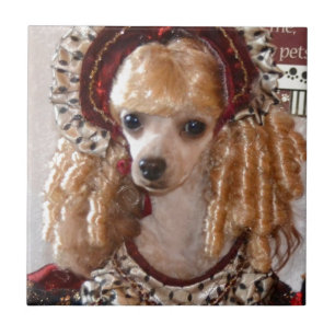 Azulejo De Cerâmica Poodle Love Dog Pose Vitoriana