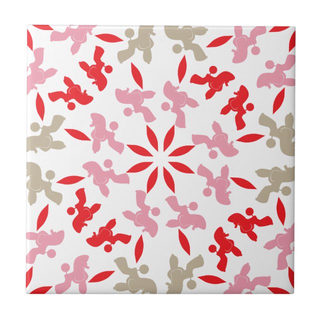 Azulejo De Cerâmica Poodle Patternd (Frente)