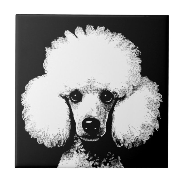 Azulejo De Cerâmica Poodle Pop Art Inspire Retro Chic (Frente)