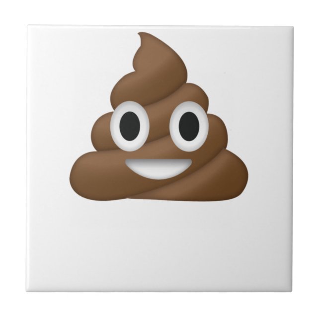 Azulejo De Cerâmica Poop Cute Emoji (Frente)