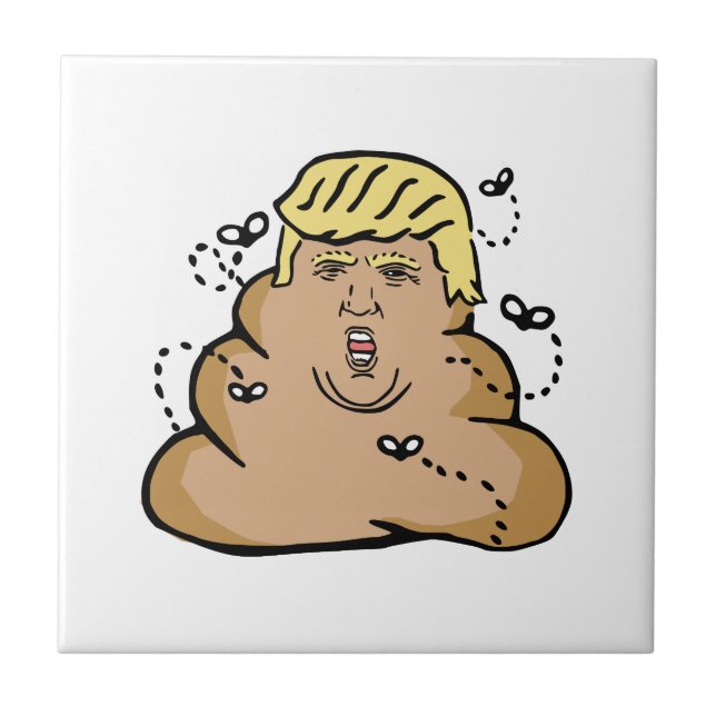 Azulejo De Cerâmica poop donald trump (Frente)