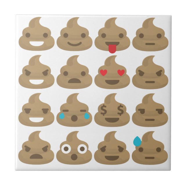Azulejo De Cerâmica poop emojis (Frente)
