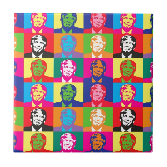 Azulejo De Cerâmica pop art donald trump (Frente)