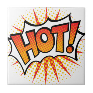 Azulejo De Cerâmica Pop Art HOT! design de texto