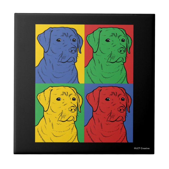 Azulejo De Cerâmica Pop Art Labrador Retriever (Frente)