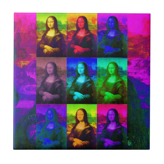 Azulejo De Cerâmica Pop Art Mona Lisa (Frente)