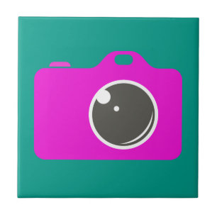 Azulejo De Cerâmica Pop Art Purple Camera Green