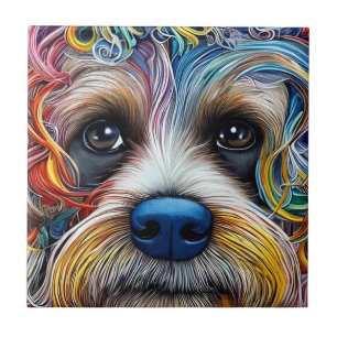Azulejo De Cerâmica Pop Art Terrier bonito