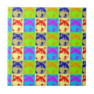 Azulejo De Cerâmica Pop Art Wolf Eyes