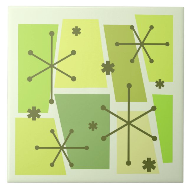 Azulejo De Cerâmica Pop de Arte de Era Atômica (Frente)