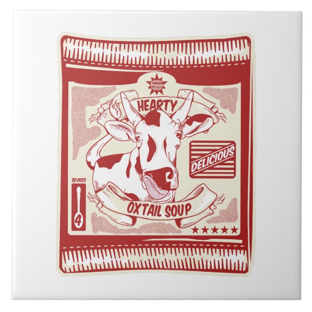 Azulejo De Cerâmica Pop de sopa de oxtail (Frente)