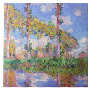 Azulejo De Cerâmica Poplars no Sol, Monet