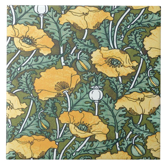 Azulejo De Cerâmica Poppy Amarelo (Frente)