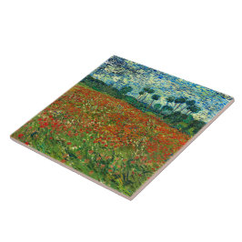 Azulejo De Cerâmica Poppy Field por Vincent Van Gogh