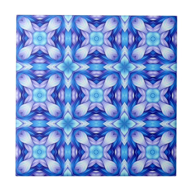 Azulejo De Cerâmica Popular captivating pattern in blue and violet (Frente)
