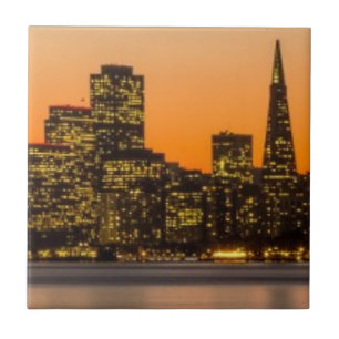 Azulejo De Cerâmica Por do sol bonito em San Francisco