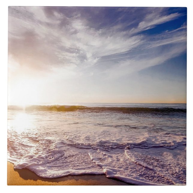 Azulejo De Cerâmica pôr do sol da Califórnia... lindo (Frente)