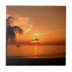 Azulejo De Cerâmica Pôr do Sol de Verão