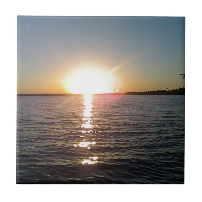 Azulejo De Cerâmica Por do sol na albufeira (Frente)