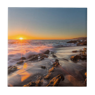 Azulejo De Cerâmica Pôr do sol na Praia Victoria