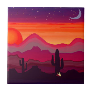 Azulejo De Cerâmica Pôr do sol no deserto do Arizona