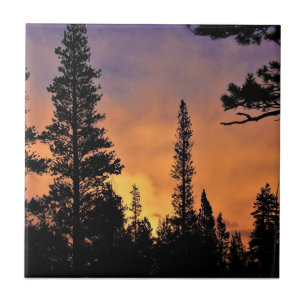 Azulejo De Cerâmica Pôr do sol nos prados de Tuolumne, Yosemite, CA
