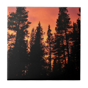 Azulejo De Cerâmica Pôr do sol nos prados de Tuolumne, Yosemite, CA