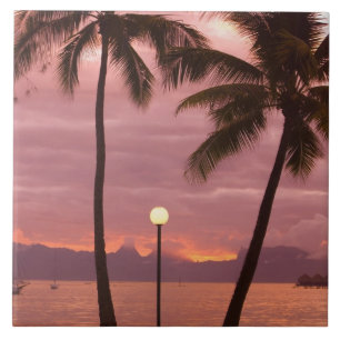 Azulejo De Cerâmica Pôr do sol sobre Moorea a partir de Sofitel Maeva