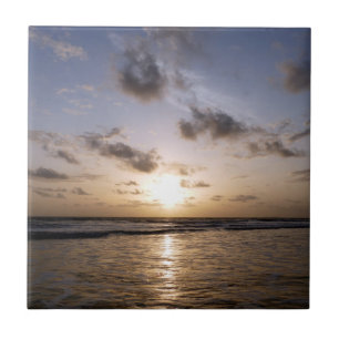 Azulejo De Cerâmica Pôr do sol sobre o mar árabe