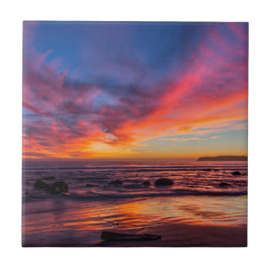 Azulejo De Cerâmica Pôr do sol sobre o Pacífico a partir de Coronado 2
