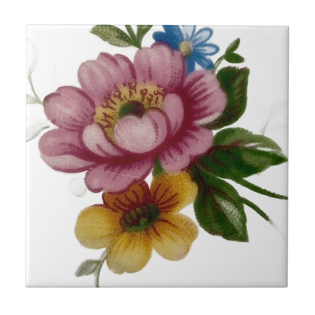 Azulejo De Cerâmica Porcelain Inspired Floral (Frente)