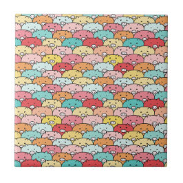 Azulejo De Cerâmica Porcos Coloridos Engraçados E Bons Padrões