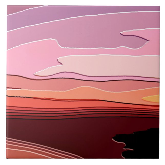 AZULEJO DE CERÂMICA  PÔRS DO SOL (Frente)