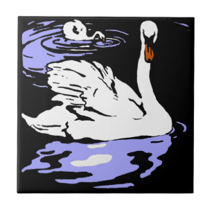 Azulejo De Cerâmica Porta copos De Corte Vitoriano Em Greve - Cisnes