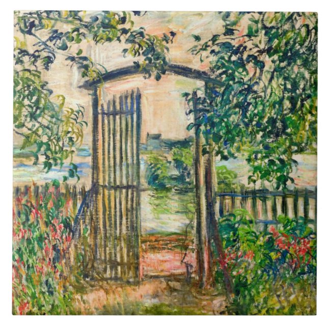 Azulejo De Cerâmica Porta do Jardim do Vetheuil Claude Monet Art (Frente)