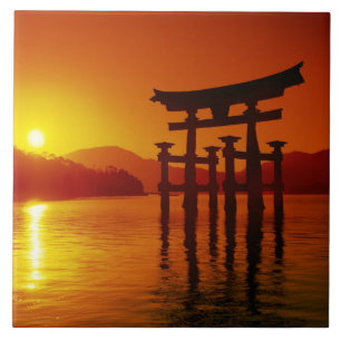 Azulejo De Cerâmica Portão O-Torii, santuário Itsukushima, Miyajima,