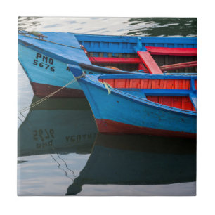 Azulejo De Cerâmica Porto de Angelmo, barcos de pesca.