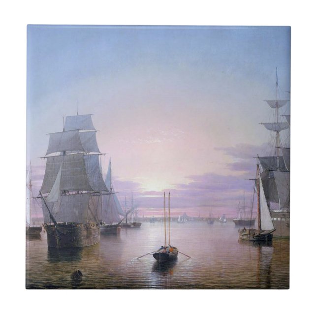 Azulejo De Cerâmica Porto de Boston, 1850 (Frente)