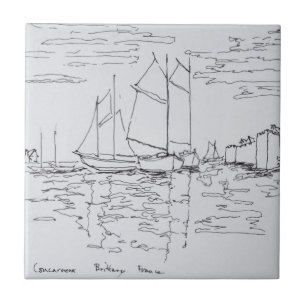 Azulejo De Cerâmica Porto de Concarneau  Sul da Bretanha, França