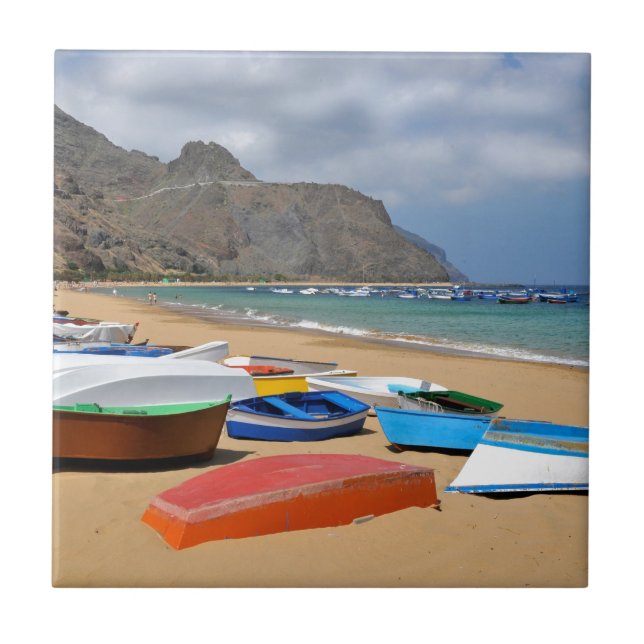 Azulejo De Cerâmica Porto de San Andres em Tenerife (Frente)