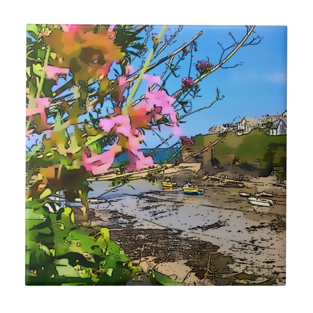 Azulejo De Cerâmica Porto Isaac Cornwall Harbour Pescadores Amigos (Frente)