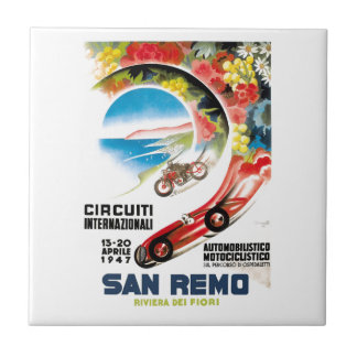 Azulejo De Cerâmica Poster 1947 grande da raça de San Remo Prix