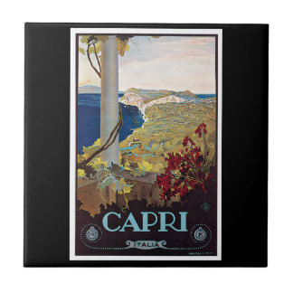 Azulejo De Cerâmica Poster das viagens vintage de Capri, Italia