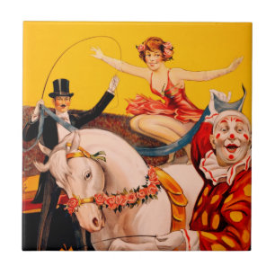 Azulejo De Cerâmica Poster de Circo Vintage