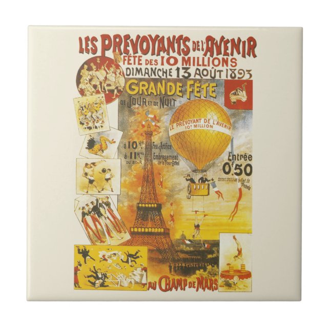 Azulejo De Cerâmica Poster de Feira Antiquada de Grande Fete (Frente)